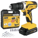 Parafusadeira Furadeira de Impacto 3/8Pol 20V PFV238I com Bateria Carregador e Maleta com Acessórios VONDER-6001000238