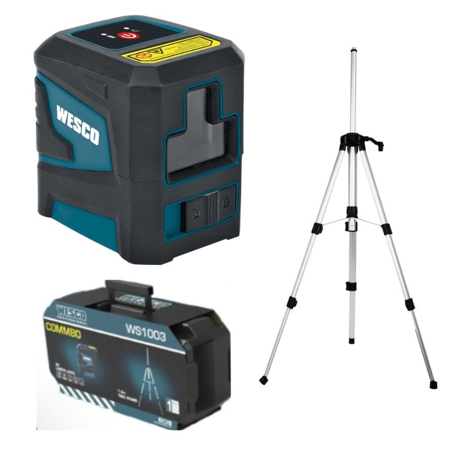 35774154-1600-1600 Combo Nível a Laser Verde 15m e Tripé WS8915K+WS9972 Wesco - Imagem 1