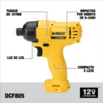 Kit Furadeira Parafusadeira de Impacto + Paraf Imp DCK202C2T-BR Dewalt - Imagem 3
