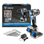 Parafusadeira Furadeira Impacto 1/2 Pol Brushless 20V com 2 Baterias Lítio-Íon Carregador e Maleta com Acessórios DEKO-DKBL20ID02-S3